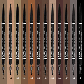 NYX Micro Brow Pencil Espresso with multiple shades displayed