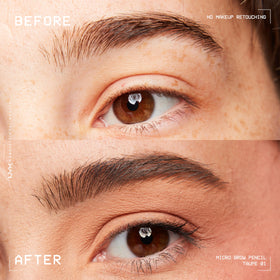 NYX Micro Brow Pencil Taupe spoolie end for blending