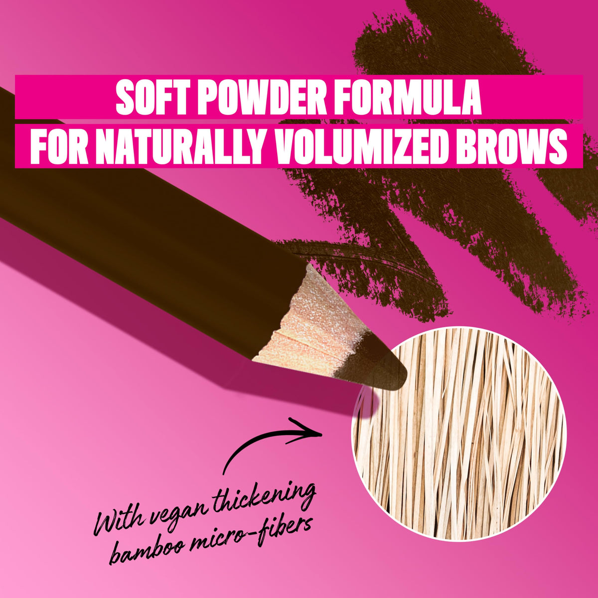 NYX Powder Louder Eyebrow Pencil Ash Brown with spoolie brush