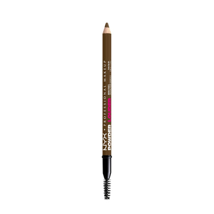 NYX Powder Louder Eyebrow Pencil in Soft Brown front view