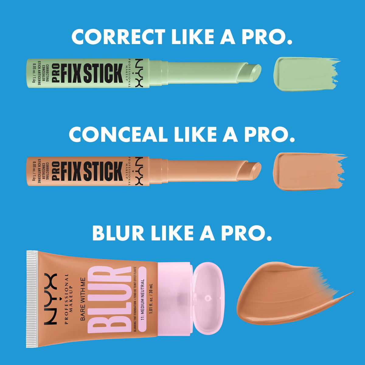 NYX Pro Fix Stick Correcting Concealer close-up of stick