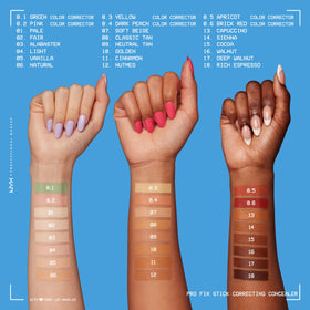 NYX Pro Fix Stick Correcting Concealer Deep Walnut with other makeup products