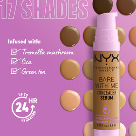NYX PROFESSIONAL MAKEUP Bare With Me Concealer Serum application with brush