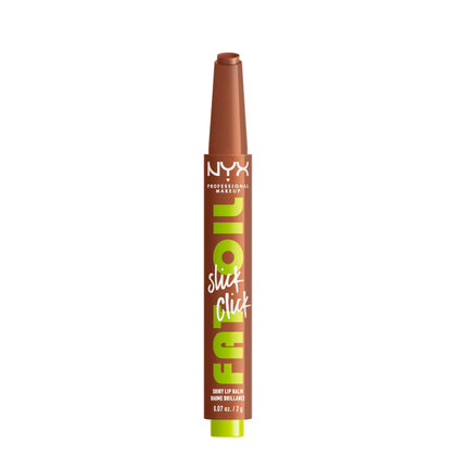 NYX PROFESSIONAL MAKEUP Fat Oil Slick Click Lip Balm in bronze front view