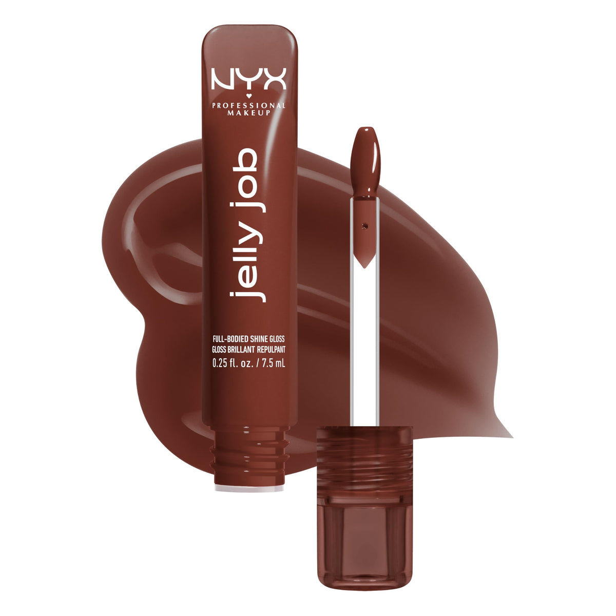 NYX PROFESSIONAL MAKEUP Jelly Job Lip Gloss Chocolate Brown front view