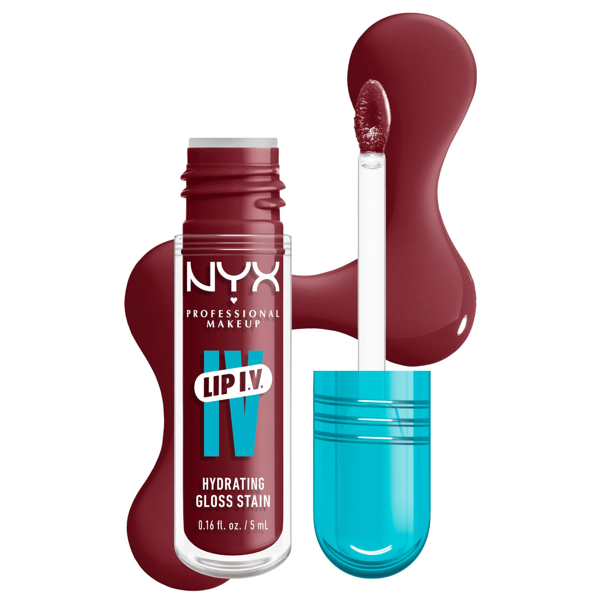NYX PROFESSIONAL MAKEUP Lip IV Hydrating Glossy Lip Stain Drippin In Rose front view