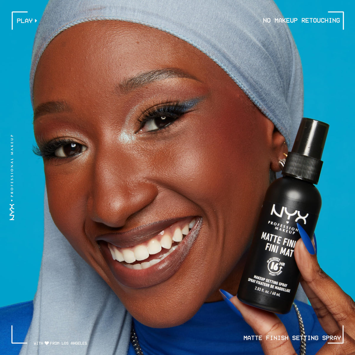 NYX PROFESSIONAL MAKEUP Matte Setting Spray with makeup products