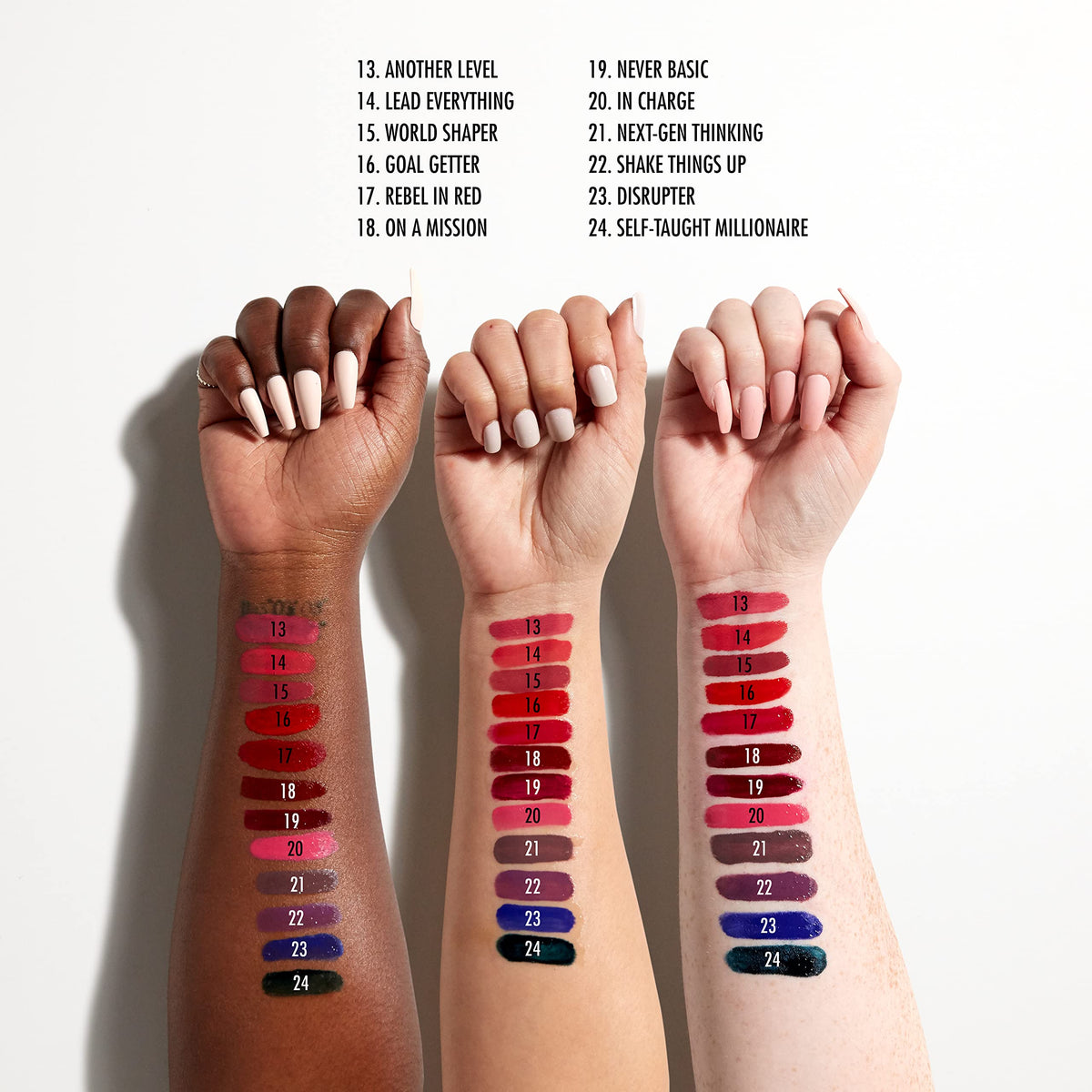 NYX Shine Loud Liquid Lipstick application on lips
