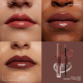 NYX Shine Loud Liquid Lipstick Boundary Pusher swatch on skin