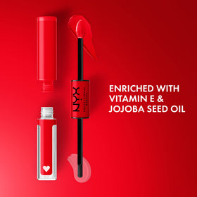 NYX Shine Loud Liquid Lipstick Rebel In Red packaging