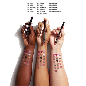 NYX Slim Lip Liner Set displayed on a vanity