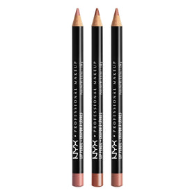 NYX Slim Lip Liner Set with three shades in packaging