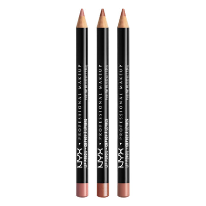 NYX Slim Lip Liner Set with three shades in packaging