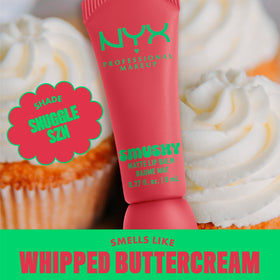 NYX Smushy Matte Lip Balm packaging with ingredients