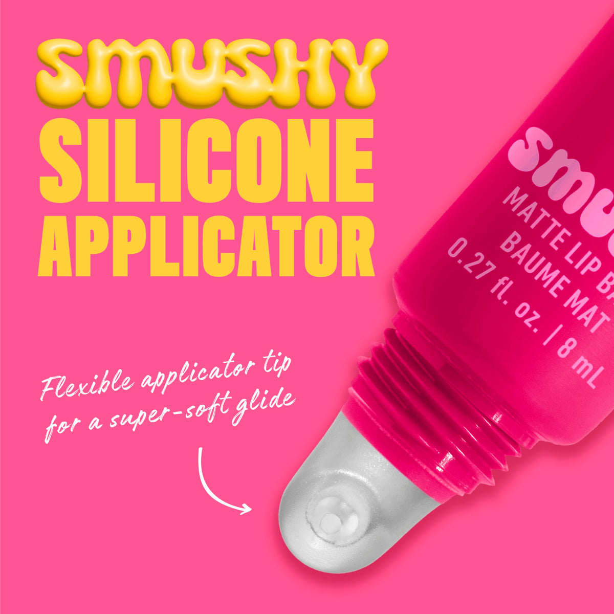 NYX Smushy Matte Lip Balm She's Serving Fuchsia swatch on skin