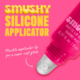 NYX Smushy Matte Lip Balm She's Serving Fuchsia swatch on skin
