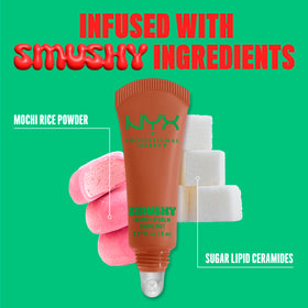 NYX Smushy Matte Lip Balm Soft Smile on a vanity