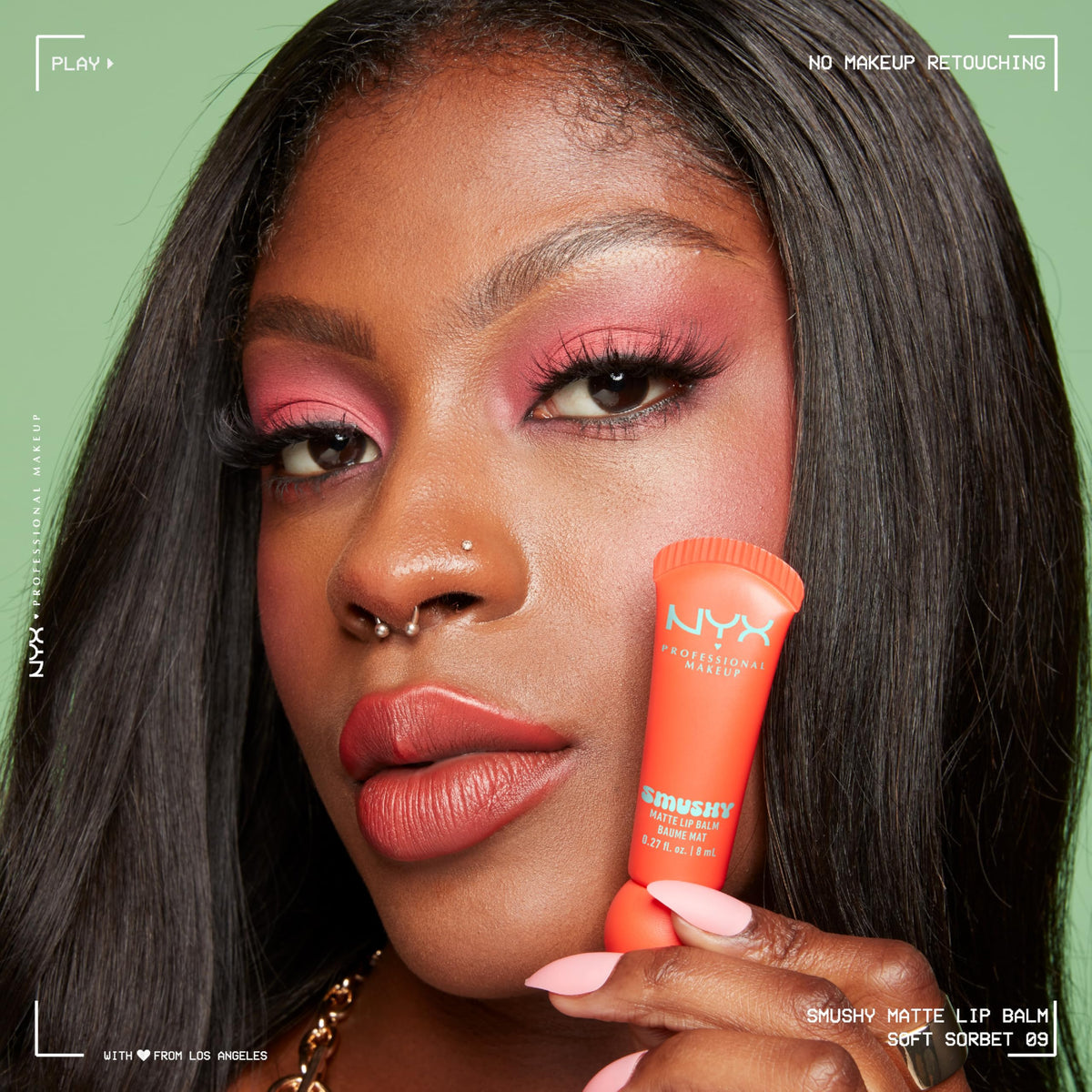 NYX Smushy Matte Lip Balm Soft Sorbet with other lip products
