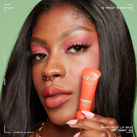NYX Smushy Matte Lip Balm Soft Sorbet with other lip products