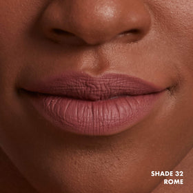 NYX Soft Matte Lip Cream Berlin on lips showing matte finish
