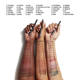 NYX Suede Matte Lip Liner applied on lips