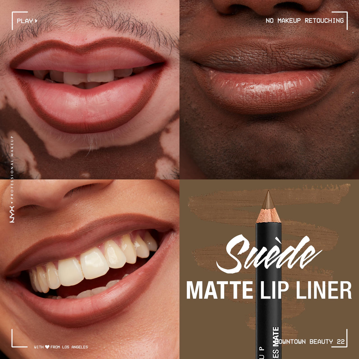 NYX Suede Matte Lip Liner Downtown Beauty showing the tip