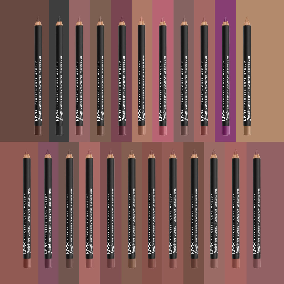 NYX Suede Matte Lip Liner in a makeup setup