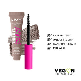NYX Thick It Stick It Brow Mascara Cool Blonde brush close-up