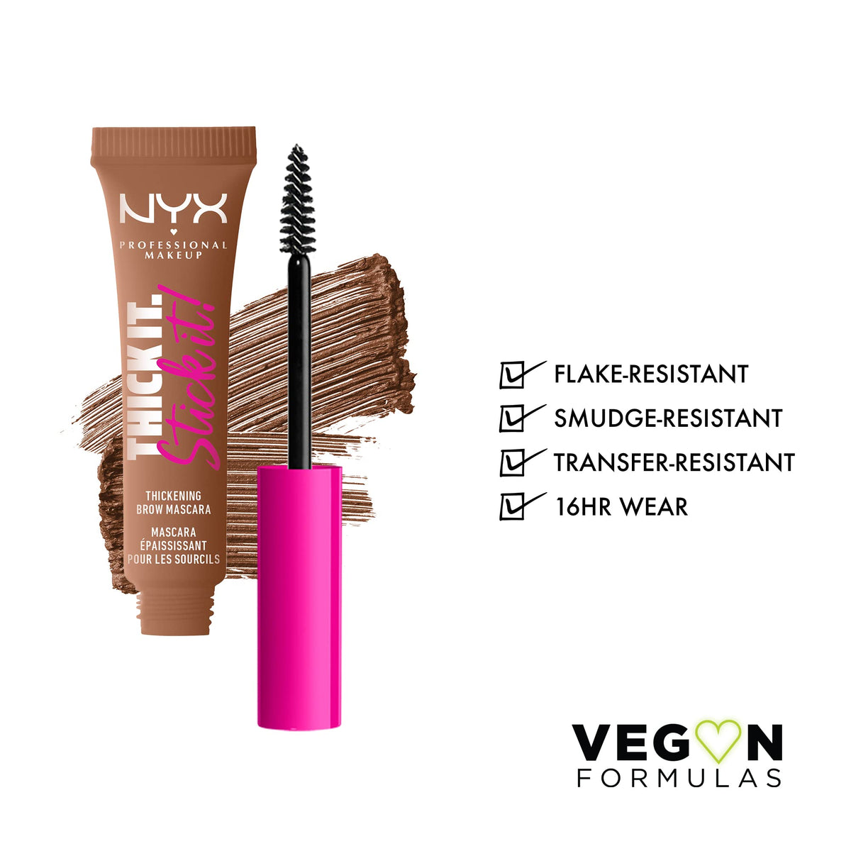 NYX Thick It Stick It Brow Mascara in Auburn side view