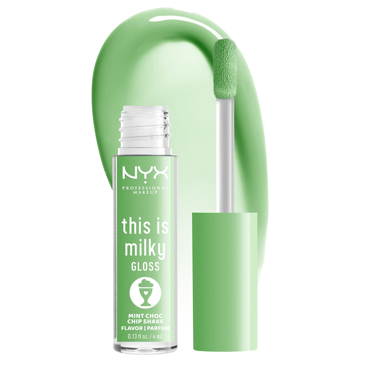 NYX This Is Milky Gloss Mint Chocolate Chip Shake front view