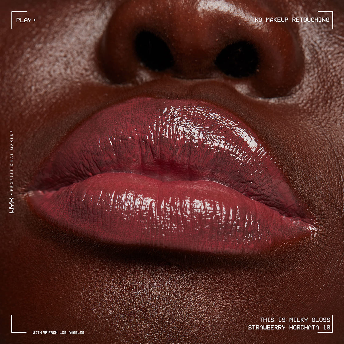 NYX This Is Milky Gloss Strawberry Horchata on a makeup table