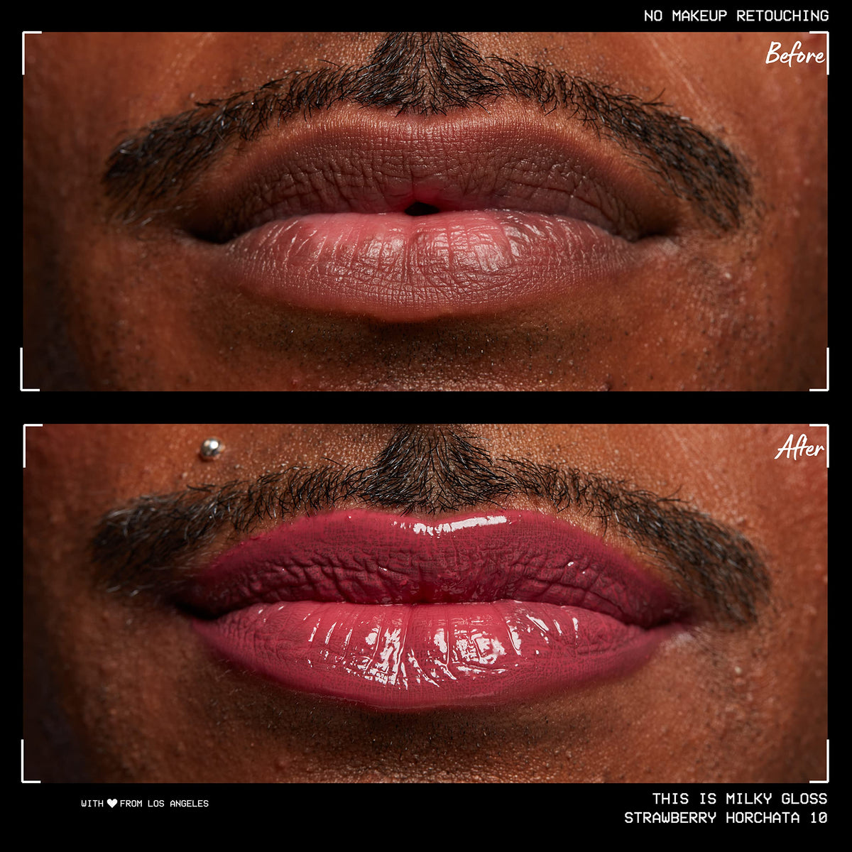 NYX This Is Milky Gloss Strawberry Horchata swatch on skin
