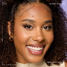 NYX Wonder Snatch Concealer Cafe shade in use during makeup application