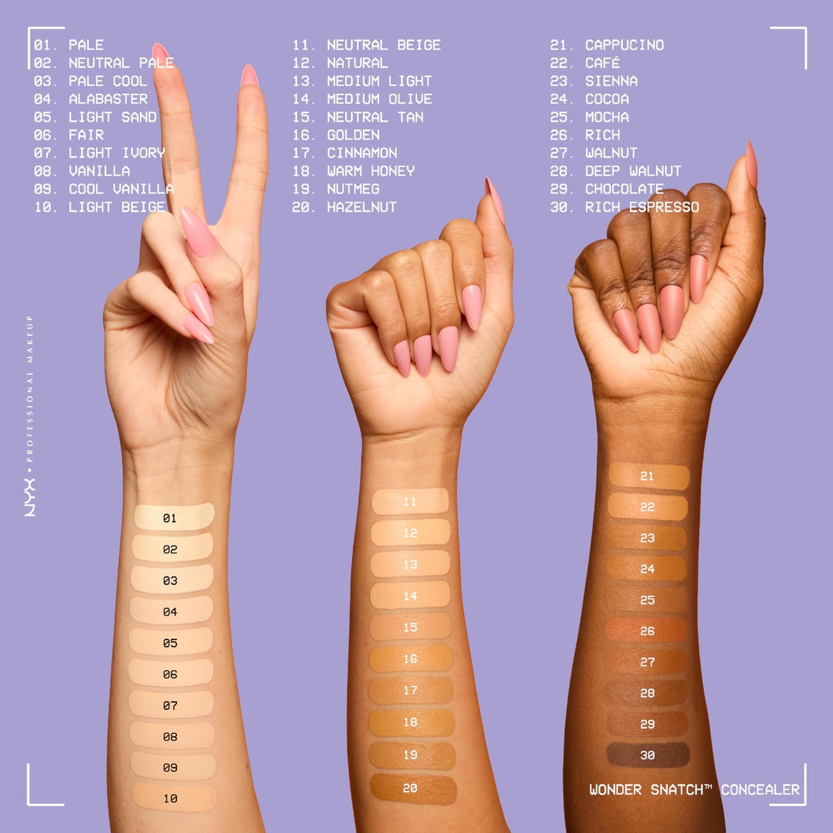 NYX Wonder Snatch Concealer Cafe shade on a makeup vanity