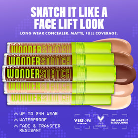 NYX Wonder Snatch Concealer Cafe shade with makeup brushes