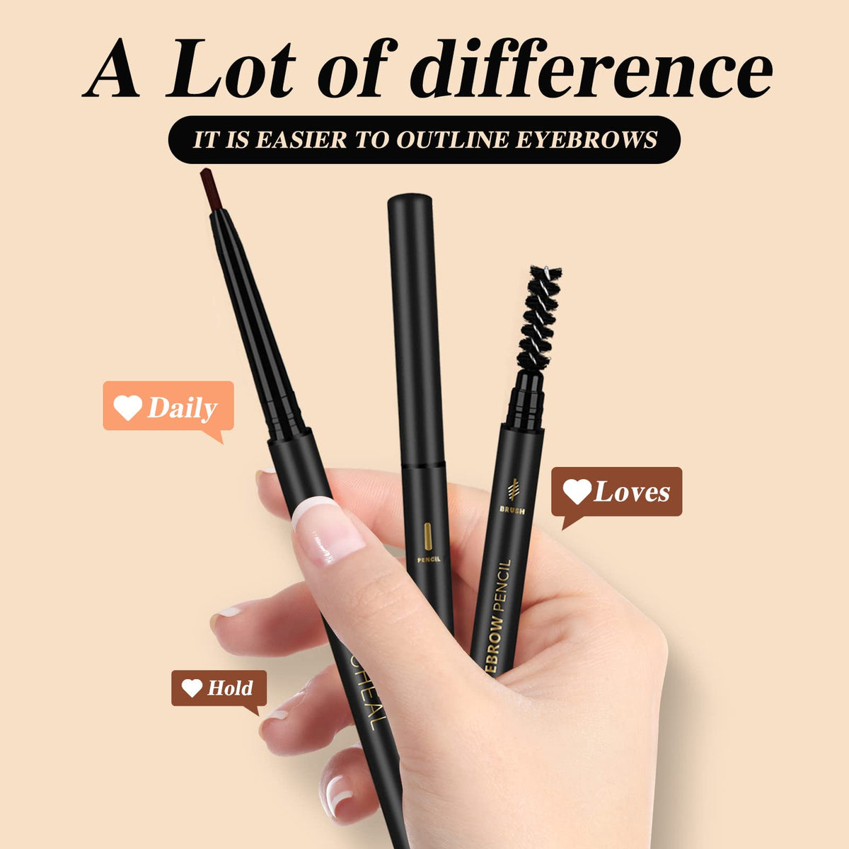 O'CHEAL Eyebrow Pencil Dark Brown on a vanity setup