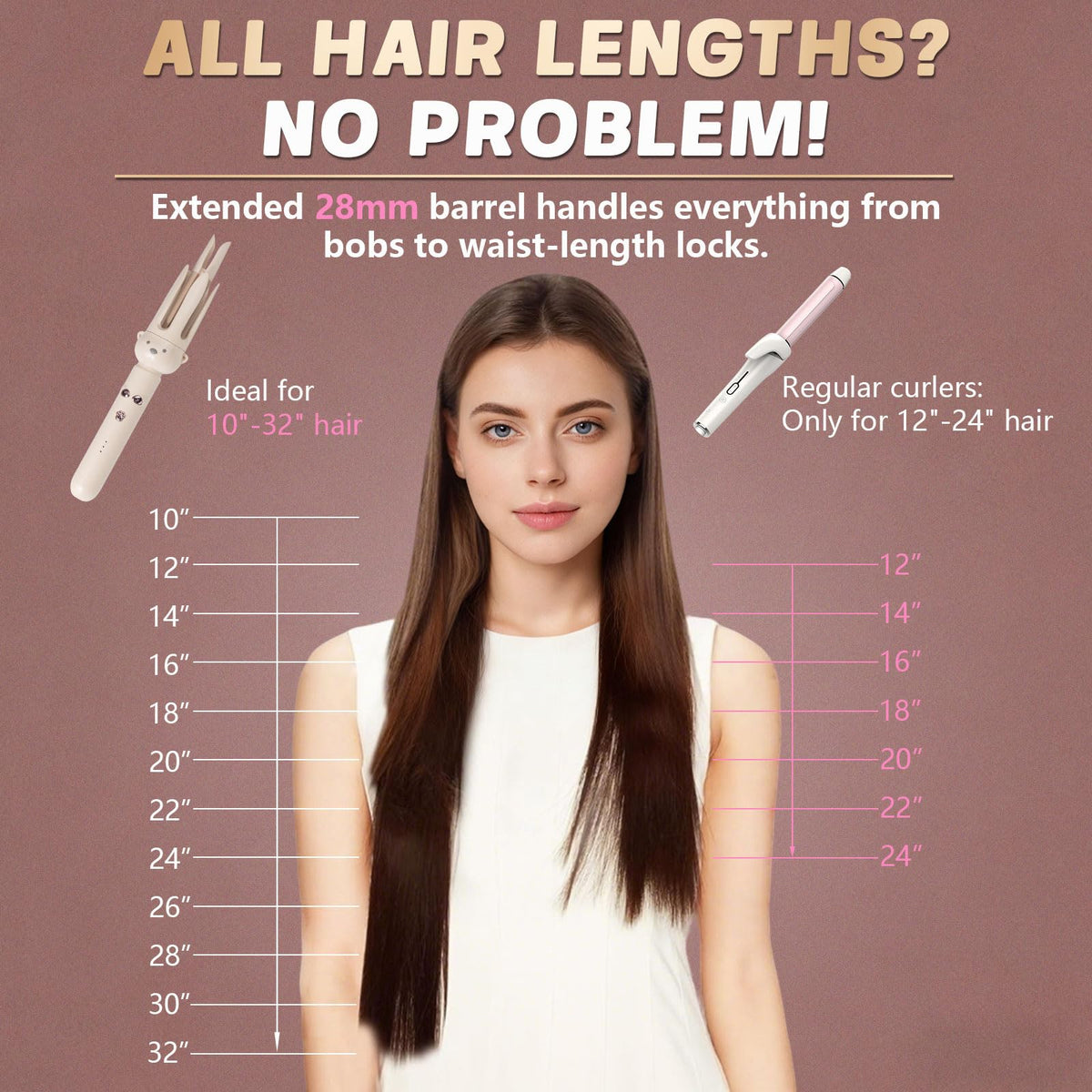 O-CONN Automatic Rotating Curling Iron in use styling hair