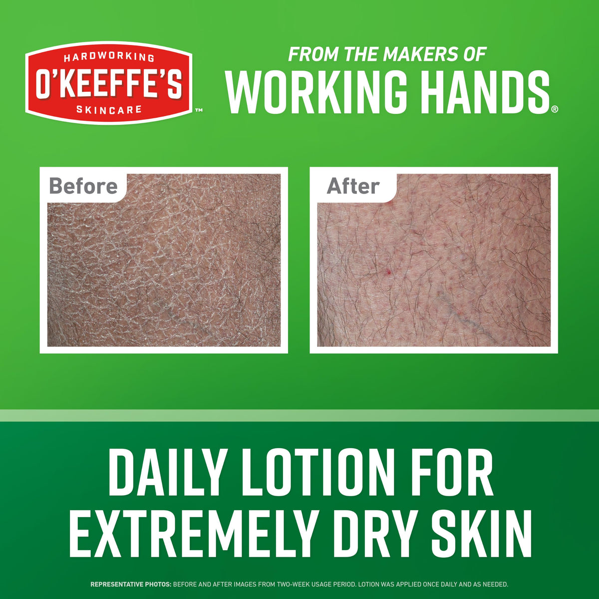 O'Keeffe's Hardworking Body Lotion 12 oz Pump back view