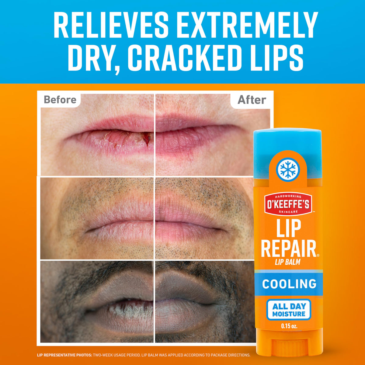 O'Keeffe's Lip Repair Balm Cooling Relief back view