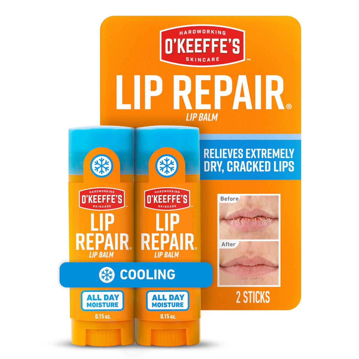 O'Keeffe's Lip Repair Balm Cooling Relief front view