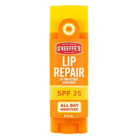 O'Keeffe's Lip Repair SPF 35 Balm front view with packaging