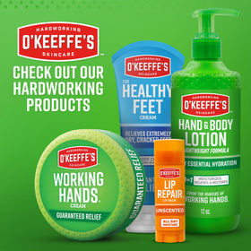 O'Keeffe's Working Hands Cream in a bathroom setting