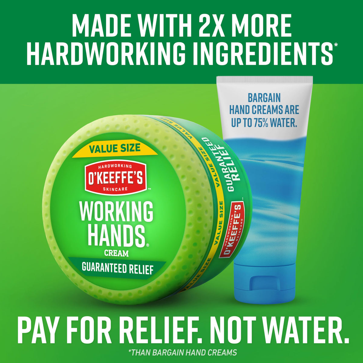 O'Keeffe's Working Hands Hand Cream 6.8 oz jar with lid open