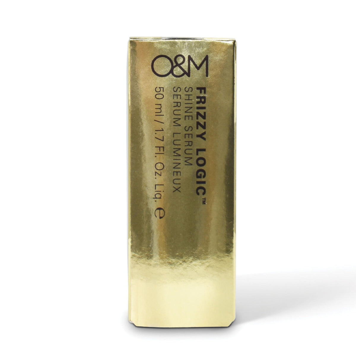 O&M Frizzy Logic Serum 50ml close-up showing texture on hand
