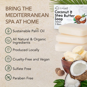 O NATURALS Coconut Shea Butter Soap Bar with natural ingredients