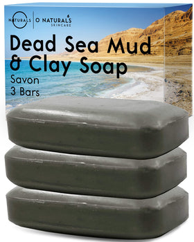 O NATURALS Dead Sea Mud Soap Bar 3 Pack front view