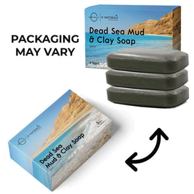 O NATURALS Dead Sea Mud Soap Bar in a bathroom setting