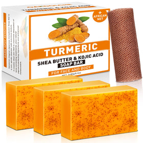 OAKDOLCHE turmeric kojic acid soap bars front view with packaging