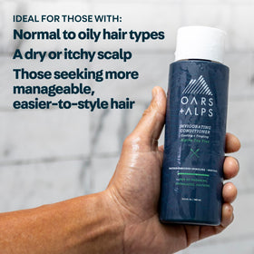Oars + Alps Conditioner bottle back view with product details