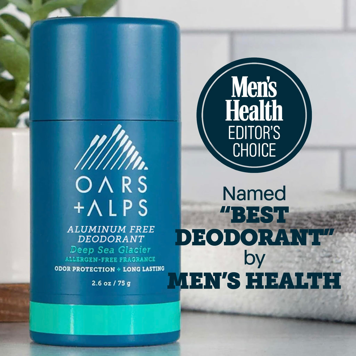 Oars + Alps deodorant packaging close-up